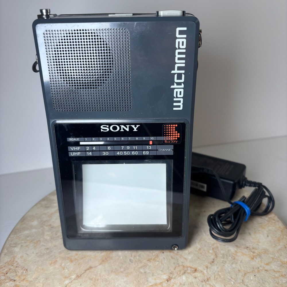 Sony Watchman FD-42A Portable TV Gray 1987 Vintage Handheld TV PARTS